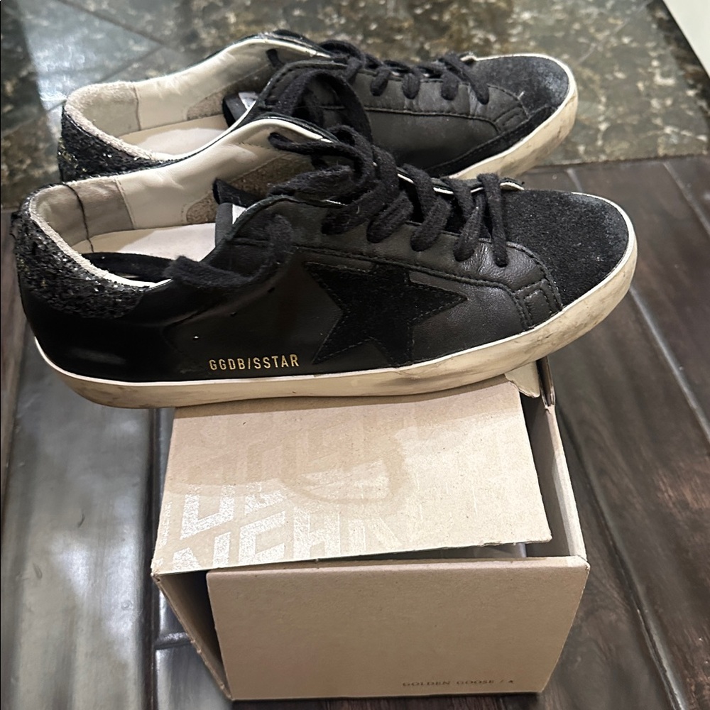 Golden Goose Black and White Sneakers